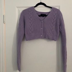 PURPLE CROP TOP SWEATER